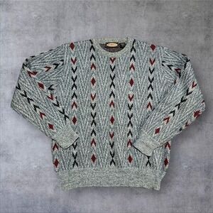 Vintage wool sweater light‎ blue mens large
